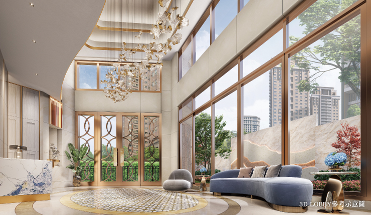 7米55挑高LOBBY，奢華交織優雅的空間堂奧